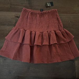 shirred waist skirt